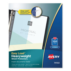 Avery Top-Load Poly Sheet Protectors, Heavy Gauge, Letter, Nonglare, 100/Box (AVE74102)