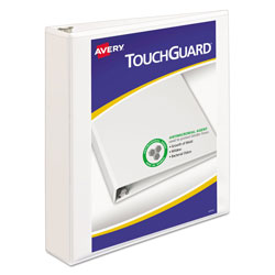 Avery TouchGuard Protection Heavy-Duty View Binders with Slant Rings, 3 Rings, 1.5 in Capacity, 11 x 8.5, White
