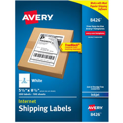 Avery TrueBlock Shipping Labels, 5 1/2 in x 8 1/2 in, 200/Pack