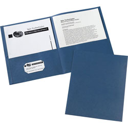 Avery Two-Pocket Folder, 40-Sheet Capacity, Dark Blue, 25/Box, 125/CT, Dark Blue