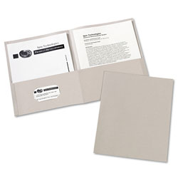 Avery Two-Pocket Folder, 40-Sheet Capacity, Gray, 25/Box