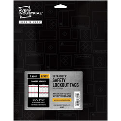 Avery UltraDuty LOTO Prerinted DANGER Hang Tags - 2.92 in Length x 5.50 in Width - 60 / Pack - Plastic - White