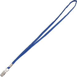 Advantus Lanyards with Metal Clip, 3/8 inThick, 36 inL, 100/Box, Blue