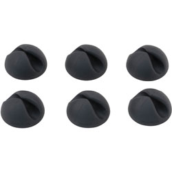 Bluelounge Cable Clip, CableDrop, 1-1/10 inWx1-1/10 inLx3/5 inH, 6/PK, Black
