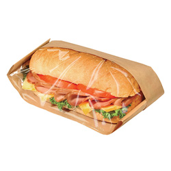 Bagcraft Dubl View Sandwich Bags, 2.55 mil, 10.75 in x 2.25 in, Natural Brown, 500/Carton