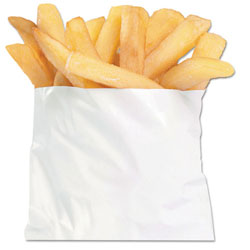 Bagcraft French Fry Bags, 4 1/2 in X 4 1/2 in, White, 2000/carton