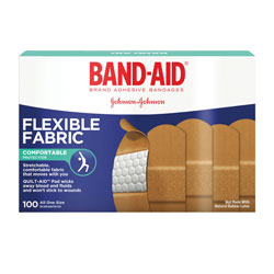 Band Aid Flexible Fabric Adhesive Bandages, 1 in x 3 in, 100/Box