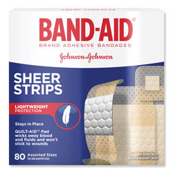 Band Aid Tru-Stay Sheer Strips Adhesive Bandages, Assorted, 80/Box