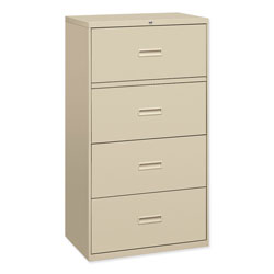 Basyx by Hon 400 Series Four-Drawer Lateral File, 36w x 18d x 52.5h, Putty