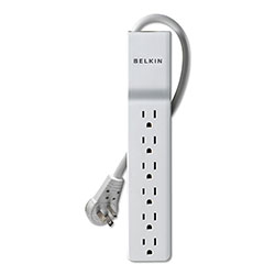 Belkin Home/Office Surge Protector, 6 Outlets, 6 ft Cord, 720 Joules, White
