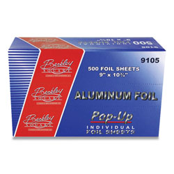 Berkley Square Pop-Up Aluminum Foil, 9 x 10.75, 500 Sheets/Pack, 6 Packs/Carton