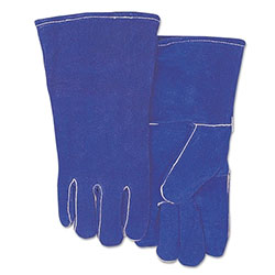 Best Welds Split Cowhide Welding Gloves, Shoulder Split, Large, Blue