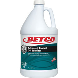 Betco Advanced Hand Sanitizer Gel Refill, Light Fresh Scent, 1 gal (3.8 L), Kill Germs, Hand, Clear, Quick Drying, Non-sticky, pH Neutral,