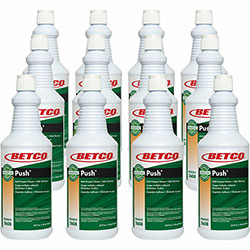 Betco BioActive Solutions Push Cleaner, Liquid, Mango Scent, 12/Carton, Milky White