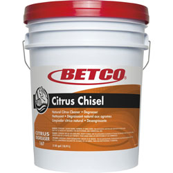 Betco Citrus Chisel Cleaner/Degreaser, Concentrate Liquid, 640 fl oz (20 quart), Citrus Scent, Orange