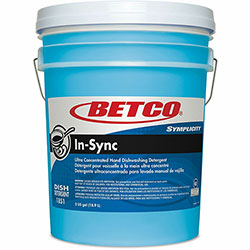Betco In-Sync Dishwashing Liquid, Concentrate Liquid, 640 fl oz (20 quart), Fresh Ozonic Scent, Blue