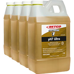Betco pH7 Ultra Floor Cleaner, FASTDRAW 1, Concentrate Liquid, 67.6 fl oz (2.1 quart), Pleasant Lemon Scent, 4/Carton