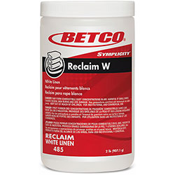Betco Symplicity Reclaim W Laundry Powder - Concentrate Powder - 32 oz (2 lb) - Mild Chlorine ScentJar - 1 / Carton - Off White