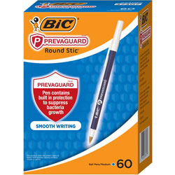 Bic PrevaGuard Ballpoint Pen, Stick, Medium 1 mm, Blue Ink, Translucent Blue Barrel, 60/Pack