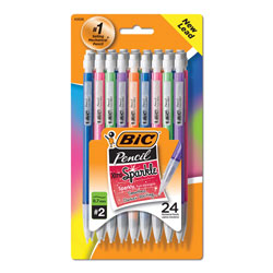Bic Xtra-Sparkle Mechanical Pencil, 0.7 mm, HB (#2.5), Black Lead, Assorted Barrel Colors, 24/Pack