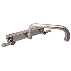 BK Resources Evolution Splash Mount Stainless Steel Faucet, 4.63 in Height, 8 in Reach, Stainless Steel