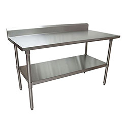 BK Resources Stainless Steel 5 in Riser Top Tables, 60w x 30d x 39.75h, Silver, 2/Pallet