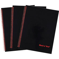 Black N' Red Notebook, Double-Wire, 8-1/2 inWx1-7/10 inLx12 inH, 3/Pk, Bk/R