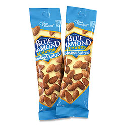 Blue Diamond® Roasted Salted Almonds, 1.5 oz Tube, 12 Tubes/Carton