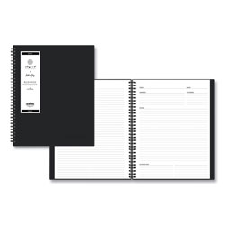 Blue Sky Aligned Business Notebook, 1-Subject, Meeting-Minutes/Notes Format with Narrow Rule, Black Cover, (78) 11 x 8.5 Sheets
