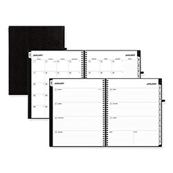 Blue Sky Aligned Weekly/Monthly Planner, 11 x 8.5, Black Cover, 12-Month (Jan to Dec): 2024