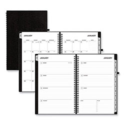 Blue Sky Aligned Weekly/Monthly Planner, 8 x 5, Black Cover, 12-Month (Jan to Dec): 2024
