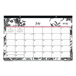Blue Sky Analeis Academic Year Desk Pad Calendar, Floral Artwork, 17 x 11, White/Black/Pink Sheets, 12-Month (July to June): 2023-2024