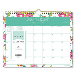 Blue Sky Day Designer Peyton Wall Calendar, Peyton Floral Artwork, 11 x 8.75, White/Multicolor Sheets, 12-Month (Jan to Dec): 2024