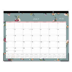 Blue Sky Greta Academic Year Desk Pad Calendar, Floral Artwork, 22 x 17, Green/White/Pink Sheets, 12-Month (July to June): 2023-2024
