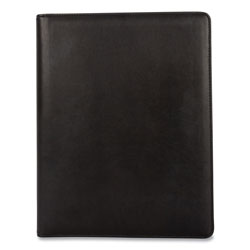 Bond Street Faux-Leather Padfolio with Solar Calculator, 9 x 12 Pad, 9.75 x 12.5, Black
