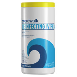Boardwalk Disinfecting Wipes, 8 x 7, Lemon Scent, 35/Canister, 12 Canisters/Carton