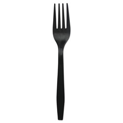 Boardwalk Heavyweight Polypropylene Cutlery, Fork, Black, 1000/Carton