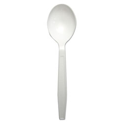 Boardwalk Heavyweight Polypropylene Cutlery, Soup Spoon, White, 1000/Carton
