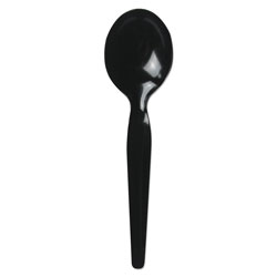 Boardwalk Heavyweight Polystyrene Cutlery, Soup Spoon, Black, 1000/Carton