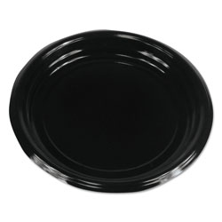 Boardwalk Hi-Impact Plastic Dinnerware, Plate, 9 in Diameter, Black, 500/Carton