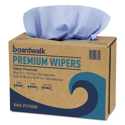 Boardwalk Hydrospun Wipers, Blue, 9 x 16.75, 100 Wipes/Box, 10 Boxes/Carton