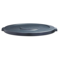 Boardwalk Lids for 44 gal Waste Receptacles, Flat-Top, Round, Plastic Gray