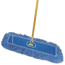Boardwalk Dry Mopping Kit, 24 x 5 Blue Synthetic Head, 60 in Natural Wood/Metal Handle