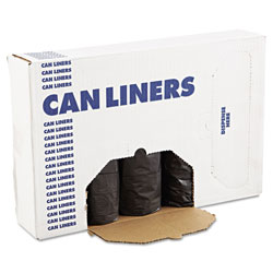 Boardwalk Low-Density Waste Can Liners, 60 gal, 0.65 mil, 38 in x 58 in, Black, 100/Carton