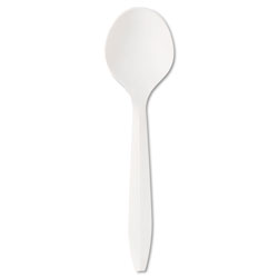 Boardwalk Mediumweight Polystyrene Cutlery, Soup Spoon, White, 1000/Carton