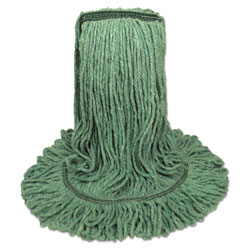 Boardwalk Mop Head, Premium Standard Head, Cotton/Rayon Fiber, Medium, Green, 12/Carton