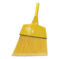 Boardwalk Poly Fiber Angled-Head Lobby Brooms, 55 in, Yellow Lacquered Wood Handle, 12/Carton
