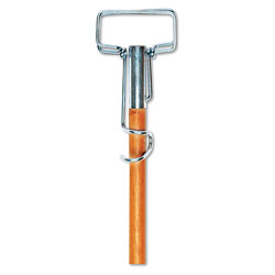 Boardwalk Spring Grip Metal Head Mop Handle for Most Mop Heads, 60" Wood Handle (UNS609)