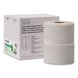 Boardwalk TrapEze Disposable Dusting Sheets, 5 in x 125 ft, White, 250 Sheets/Roll, 2 Rolls/Carton