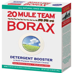 Boraxo by Dial Laundry Booster, Powder, 9 inWx2 inLx7-3/10 inH, 6/Ct, Natural